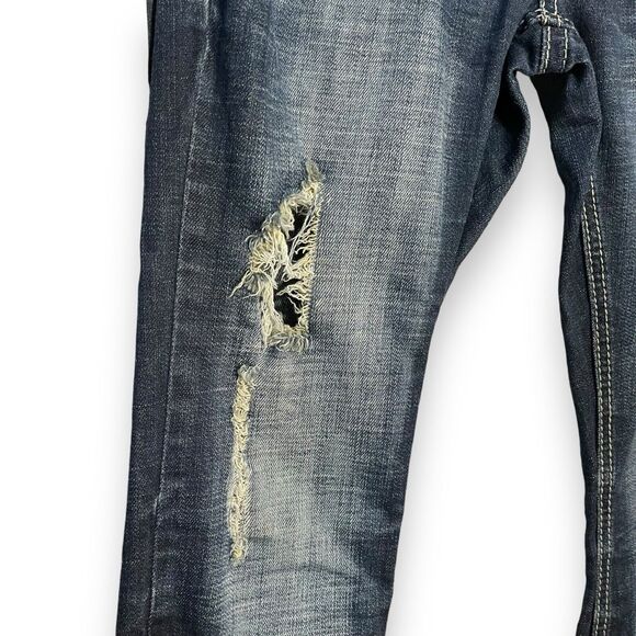 Twenty One Black Rue 21 Bootcut Jeans Womens 5/6 Distressed Blue Pockets Western - Picture 5 of 11